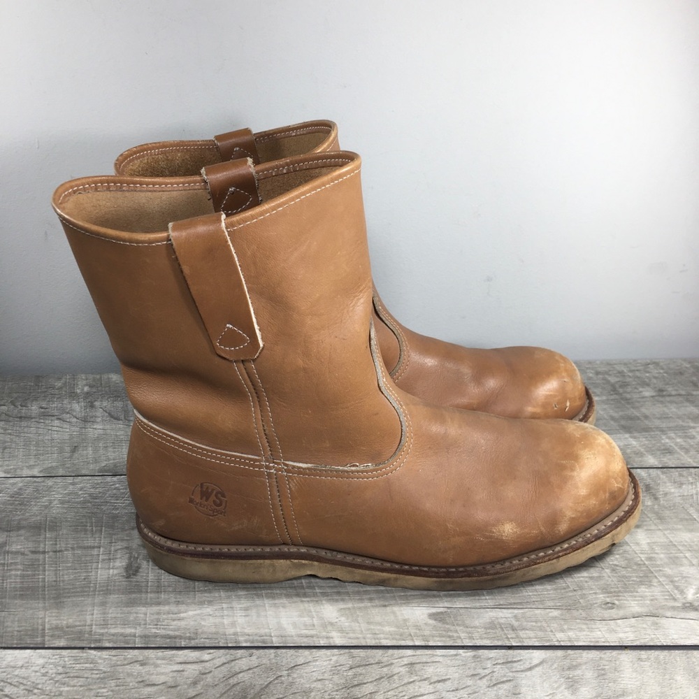 Wesc Brown Leather Pull-On Work Boots